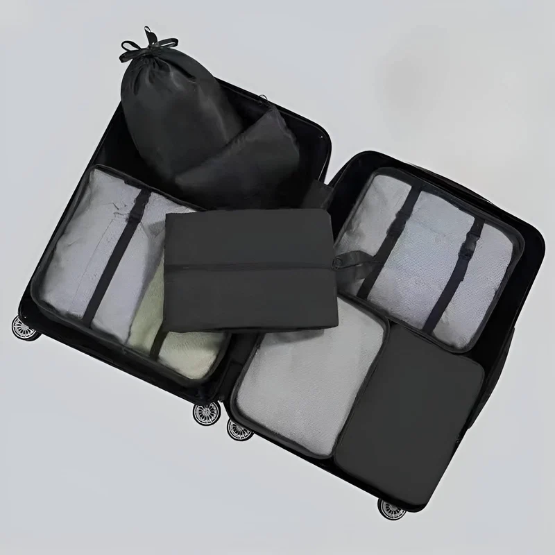 7-Piece Travel Organizer Set with Mesh