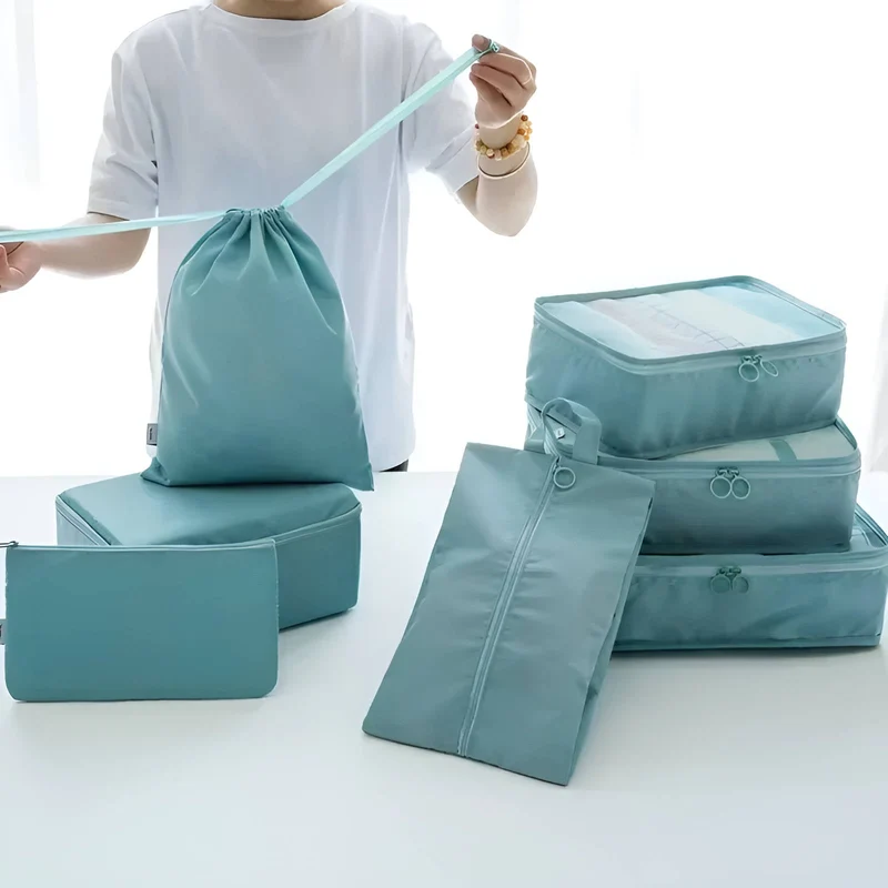 7-Piece Travel Organizer Set with Mesh