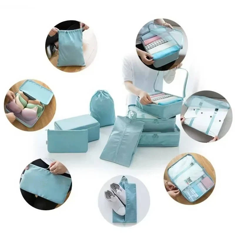 7-Piece Travel Organizer Set with Mesh