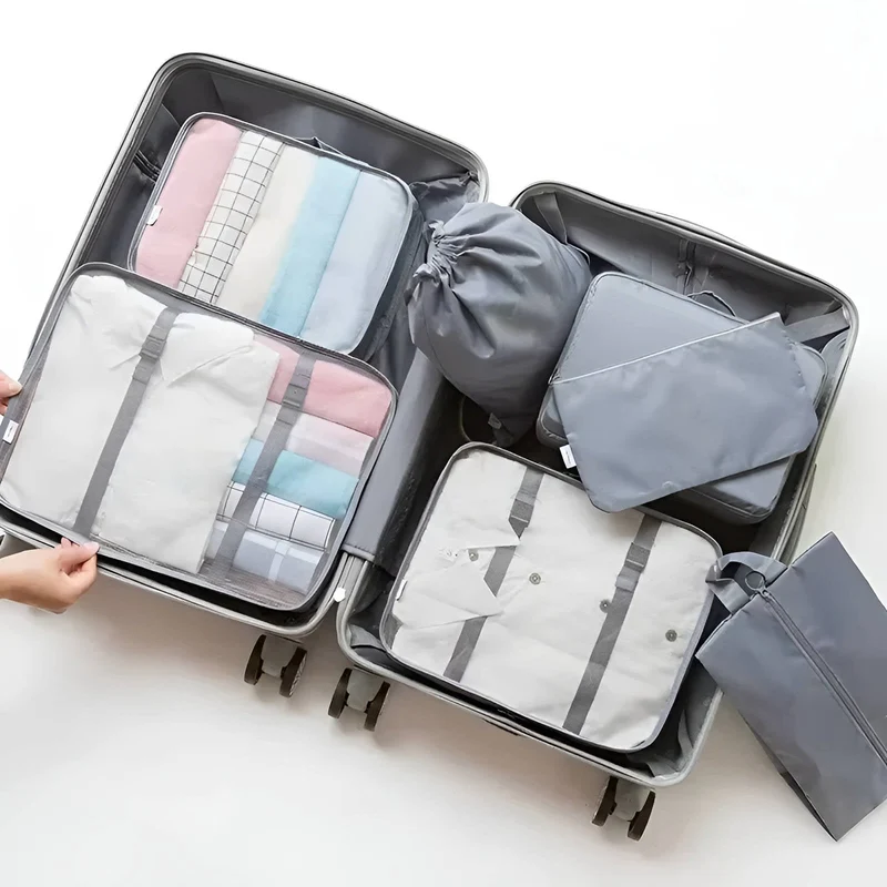 7-Piece Travel Organizer Set with Mesh