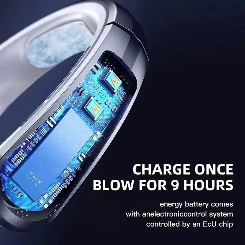 Portable Bladeless Neck Fan 8000mAh USB