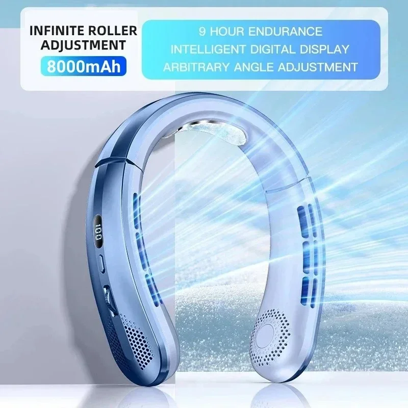 Portable Bladeless Neck Fan 8000mAh USB
