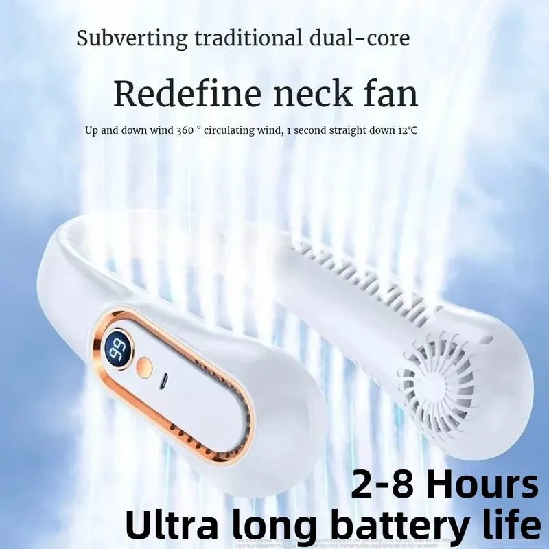 Portable Bladeless Neck Fan 8000mAh USB