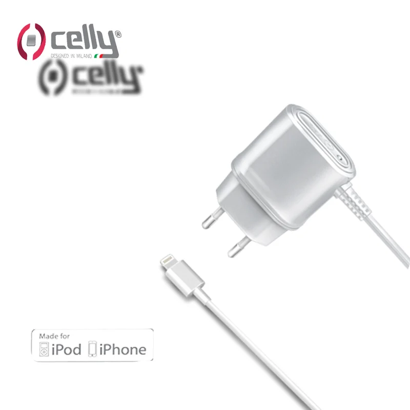 Celly Caricabatterie da Rete da 1A con Connettore MFI Bianco White