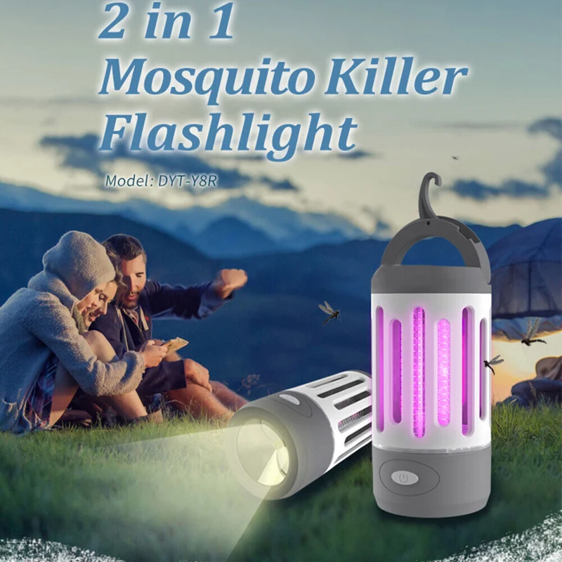 Zanzariera Elettrica Torcia LED da Campeggio Anti Zanzare Potenza 4Watt Esterno
