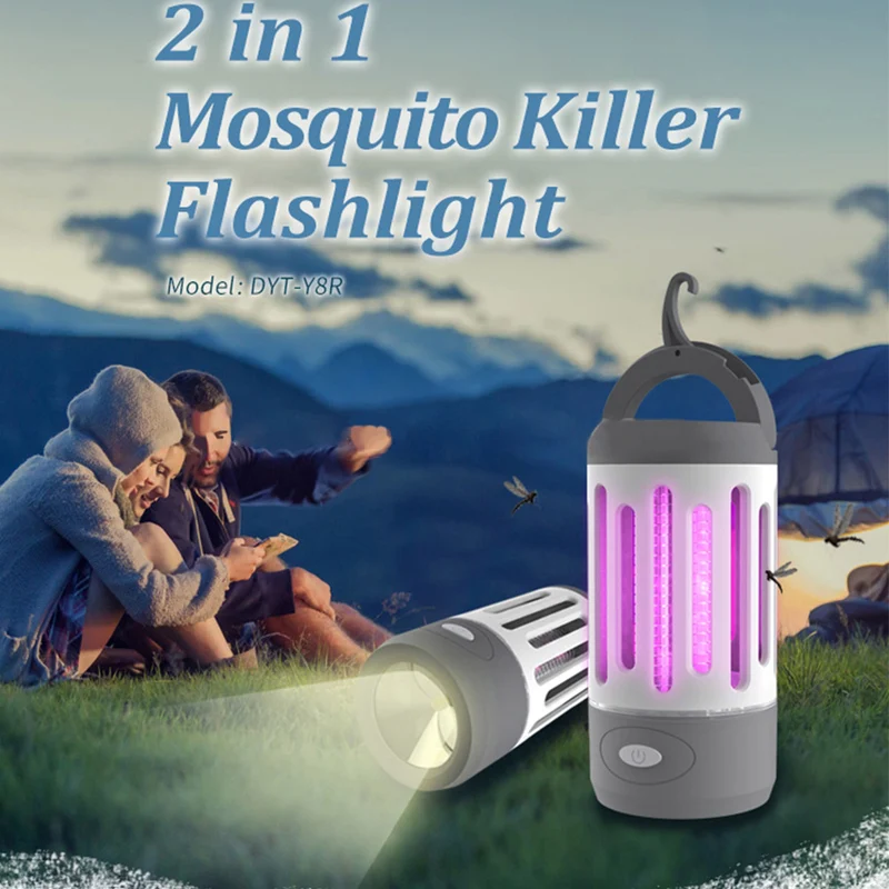 Zanzariera Elettrica Torcia LED da Campeggio Anti Zanzare Potenza 4Watt Esterno