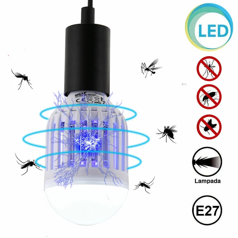 Zanzariera Elettrica Lampadina Lampada LED E27 Anti Zanzare Casa Campeggio