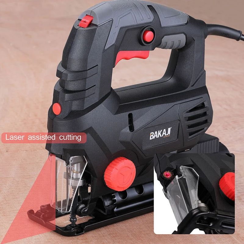 Seghetto Elettrico Alternativo 800W Velocita Regolabile Laser Valigetta e 6 Lame