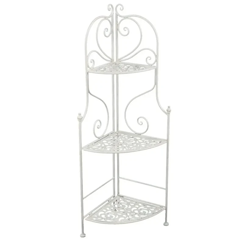 Scaffale Metallo Jessica Bianco Brush 3p Angolo 48x33x120 Cm