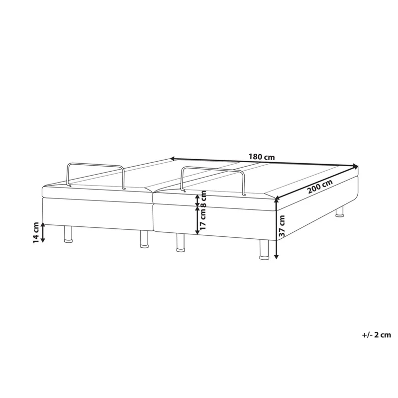 Letto matrimoniale Tessuto bouclè bianco sporco Elettrico Regolabile 180 x 200 cm stile moderno