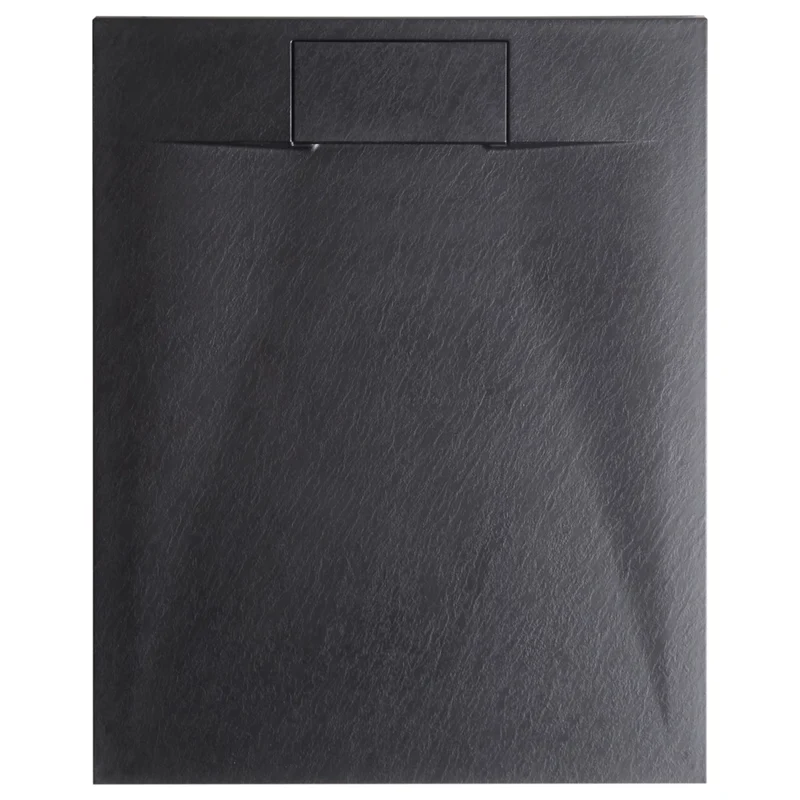 Piatto doccia con scarico nero SMC 80 x 120 x 3 cm effetto pietra naturale minimalista