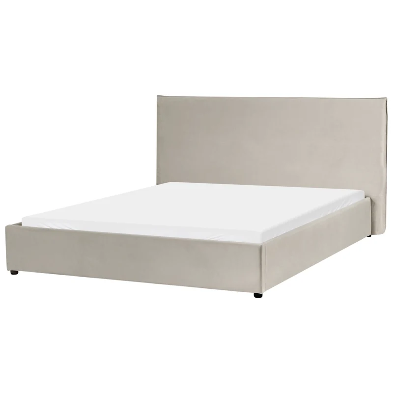 Letto matrimoniale ad acqua in velluto tortora 160 x 200 cm classico minimalista