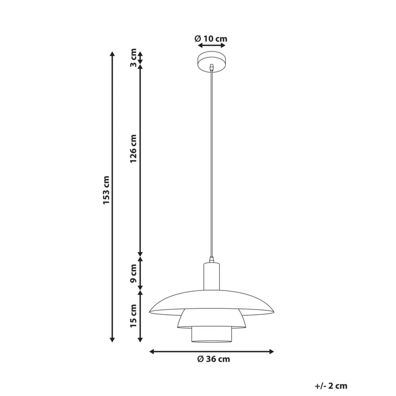 Lampada a sospensione in metallo bianco con design a gradini in stile metà secolo