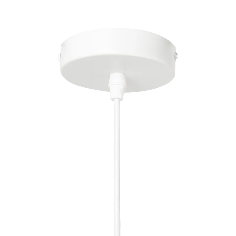 Lampada a sospensione in metallo bianco con design a gradini in stile metà secolo
