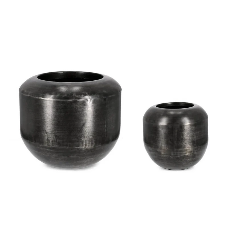 Set da 2 Porta Vaso in Alluminio Artigianale Stile Vintage - MISTRAL