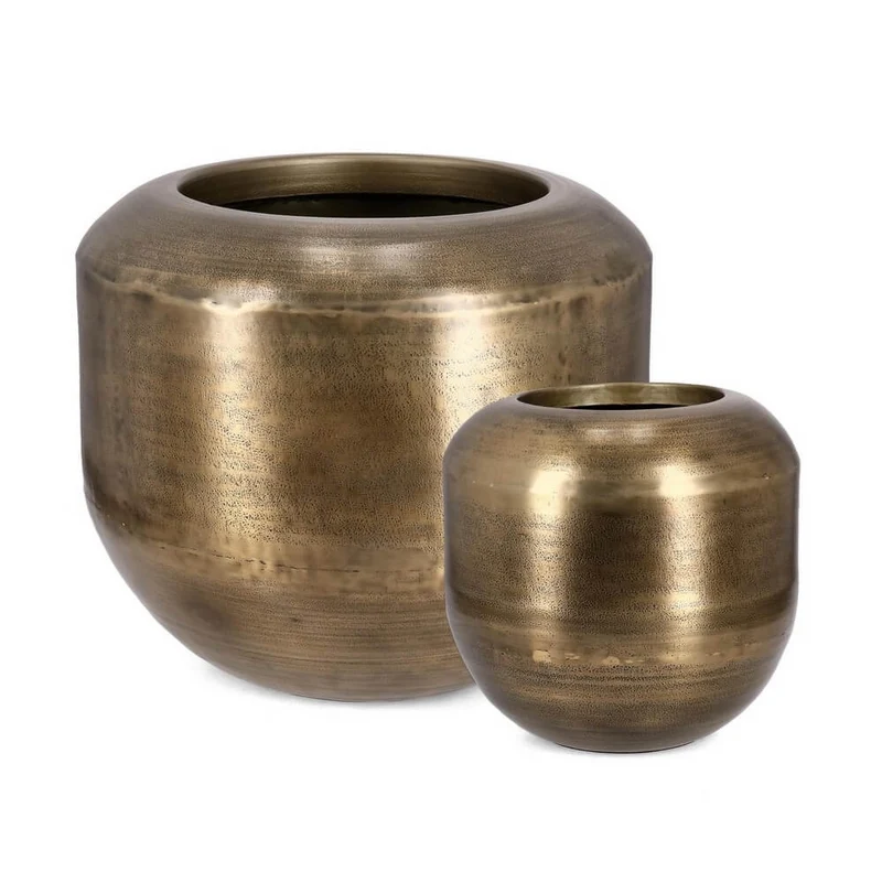 Set da 2 Porta Vaso in Alluminio Artigianale Stile Vintage - MISTRAL