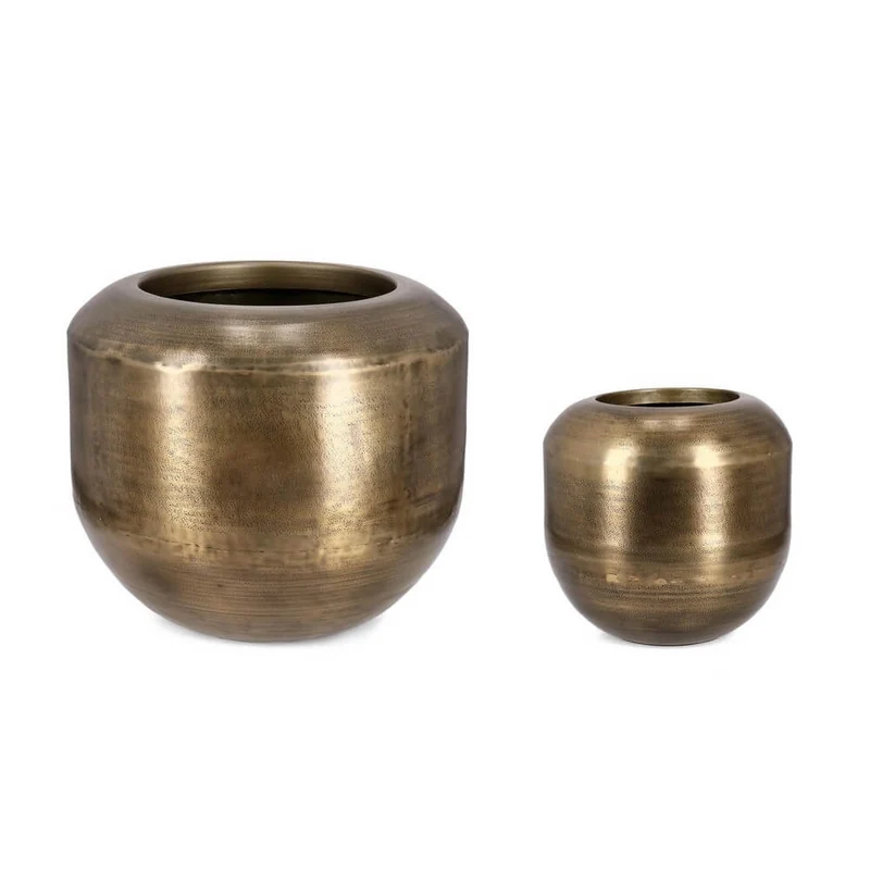 Set da 2 Porta Vaso in Alluminio Artigianale Stile Vintage - MISTRAL