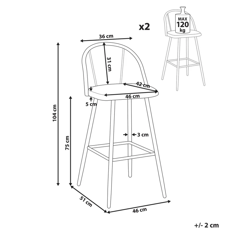 Set di 2 sgabelli da bar in metallo effetto legno con intreccio viennese stile retrò soggiorno