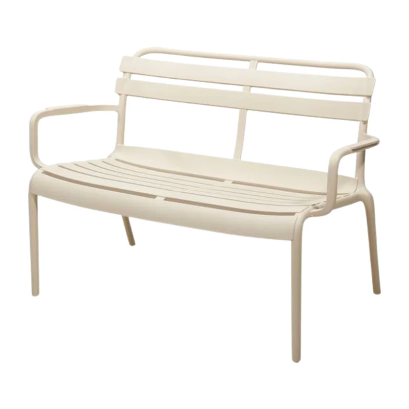 Panchina da Giardino Impilabile 114x55x82cm Beige PERAGA HOME