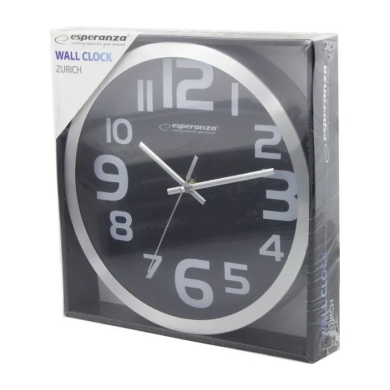 Orologio da parete Esperanza EHC013K - Zurigo - Nero Orologio al quarzo Ovale Nero, Bianco