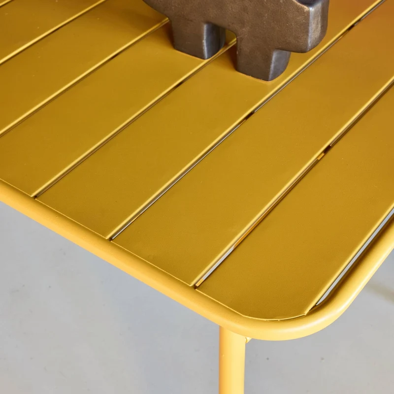 Tavolo da giardino in metallo 6-8 posti, 160cm, ocra