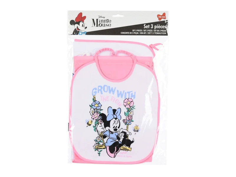 Minnie set 3pz bavaglino+nappe+sacca