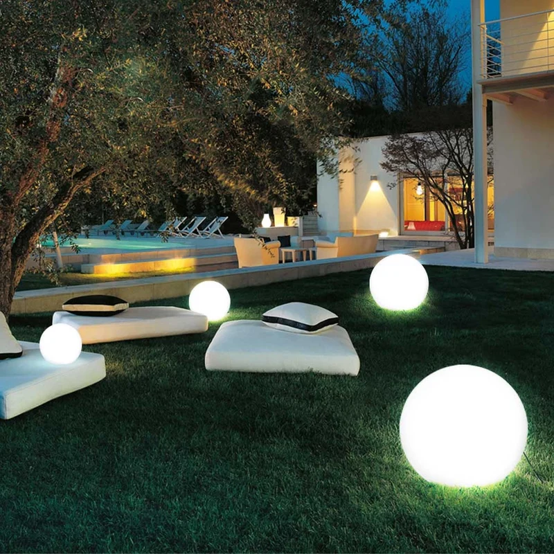Lampada Sfera Giardino 30cm Luce Esterno Bianco attacco E27 Decorazione Esterno