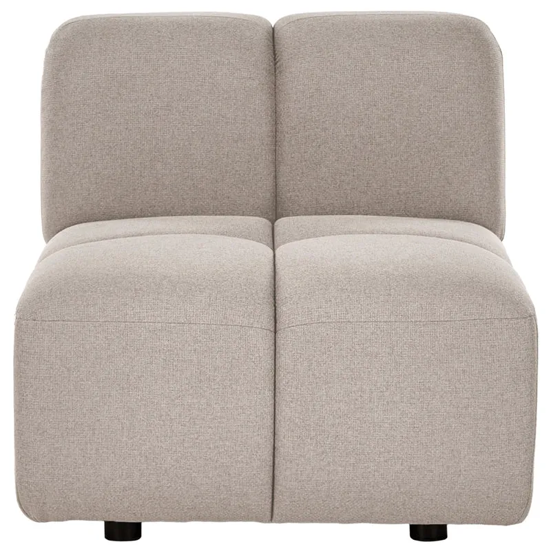 Divano modulare a forma di U in tessuto beige, set componibile da otto elementi, divano modulare in stile moderno