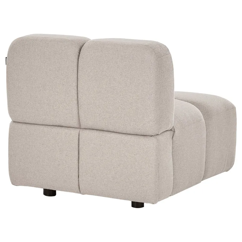Divano modulare a forma di U in tessuto beige, set componibile da otto elementi, divano modulare in stile moderno