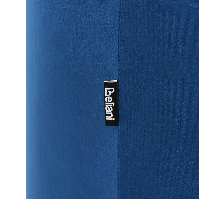 Pouf ottomana poggiapiedi rotondo in velluto blu scuro moderno