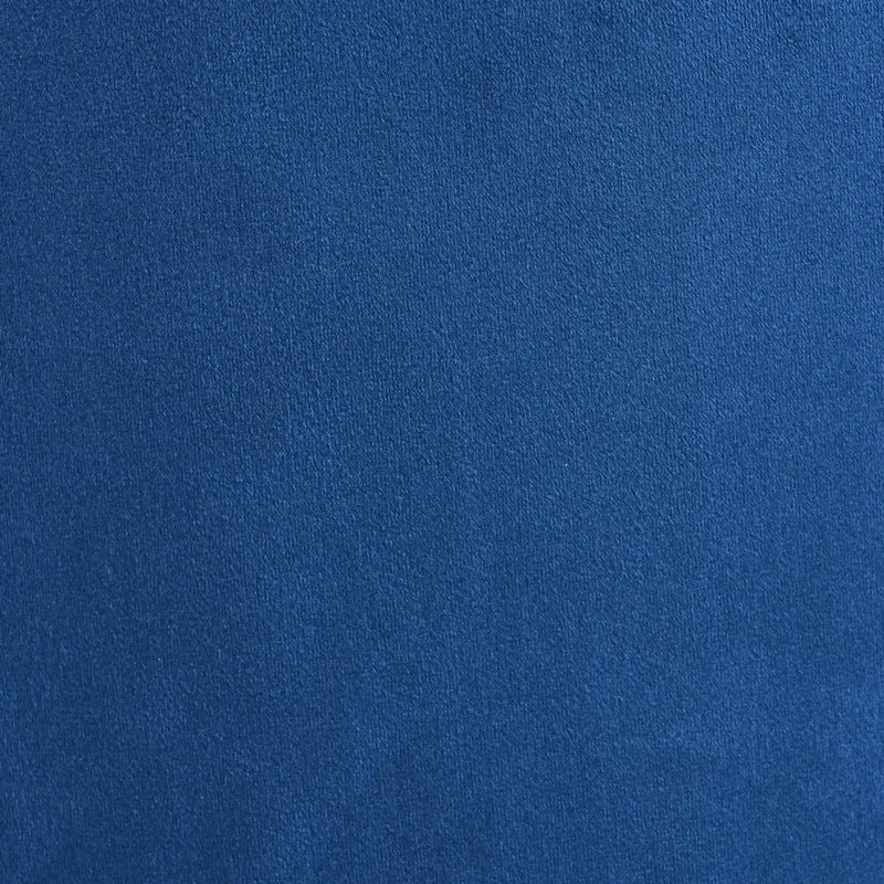 Pouf ottomana poggiapiedi rotondo in velluto blu scuro moderno
