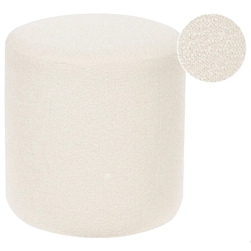 Pouf poggiapiedi in tessuto boucle bianco moderno contemporaneo camera da letto soggiorno
