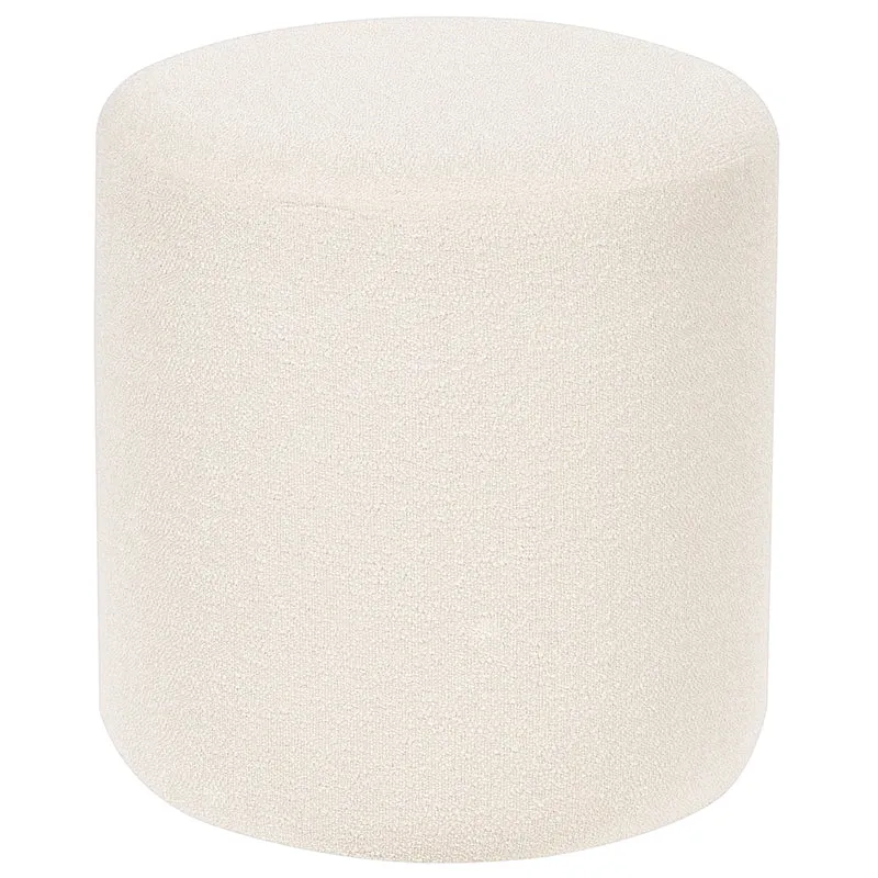 Pouf poggiapiedi in tessuto boucle bianco moderno contemporaneo camera da letto soggiorno