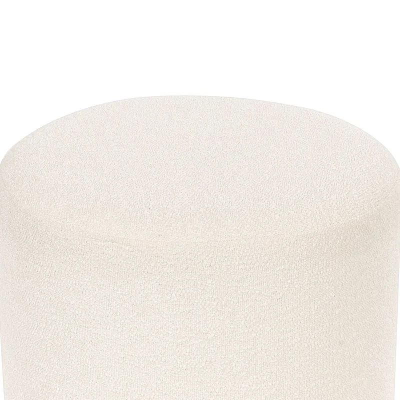 Pouf poggiapiedi in tessuto boucle bianco moderno contemporaneo camera da letto soggiorno