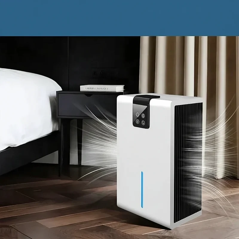 Basement Crawl Space Dehumidifier with Portable Design and Drain Hose Connection