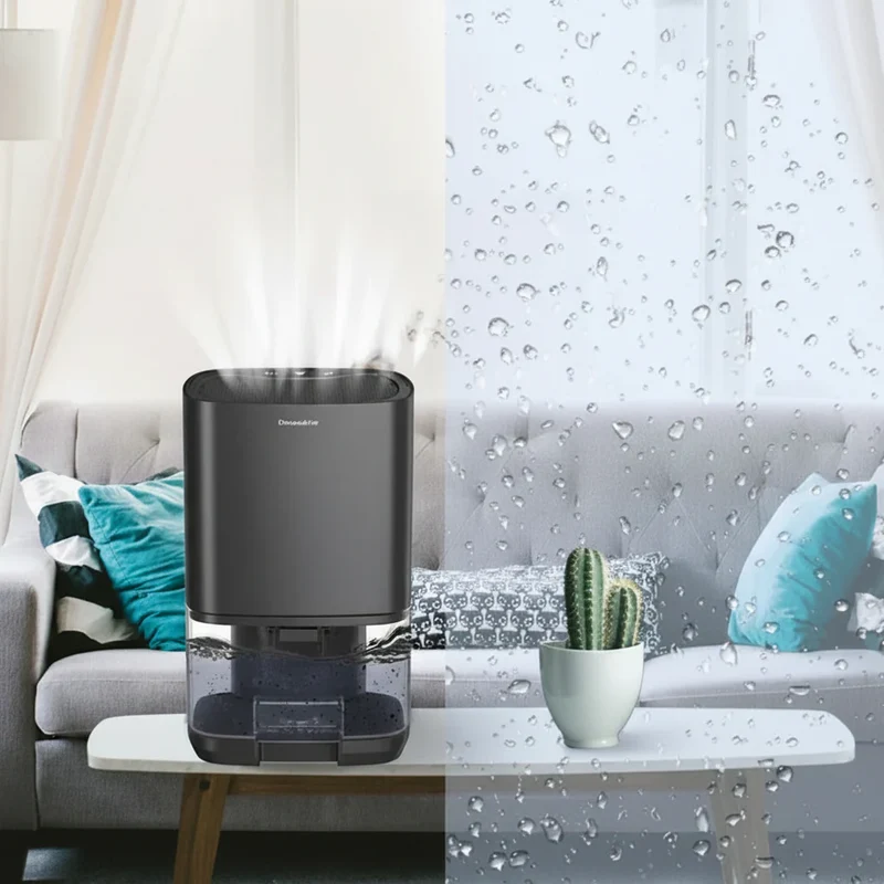 Portable Small Dehumidifier for Room with Transparent Water Tank and Compact Tabletop Design