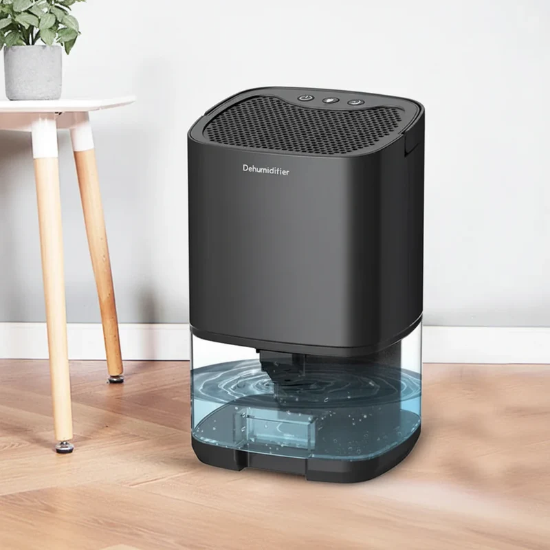 Portable Small Dehumidifier for Room with Transparent Water Tank and Compact Tabletop Design
