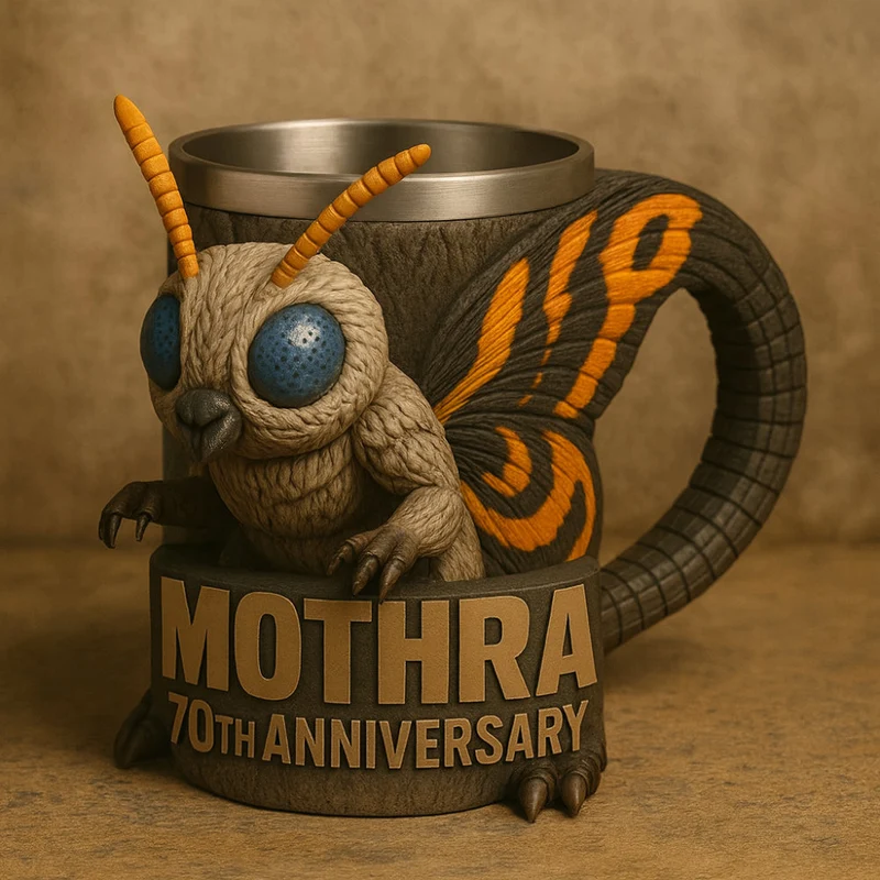 3D Sculpted Monster Coffee Mug with Stainless Steel Liner and Textured Reptile Skin Design