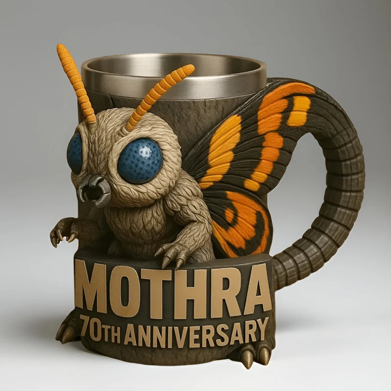 3D Sculpted Monster Coffee Mug with Stainless Steel Liner and Textured Reptile Skin Design
