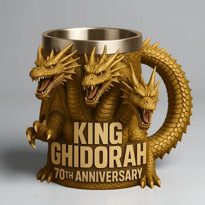 3D Sculpted Monster Coffee Mug with Stainless Steel Liner and Textured Reptile Skin Design