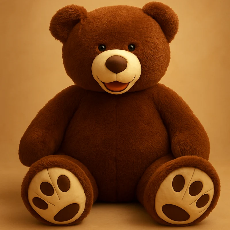 Giant Plush Teddy Bear with Soft Fuzzy Texture and Paw Pad Details for Cuddling and Decoration