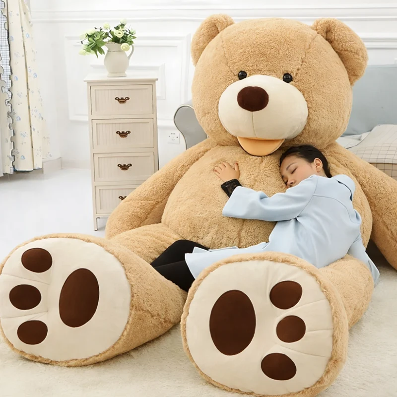 Giant Plush Teddy Bear with Soft Fuzzy Texture and Paw Pad Details for Cuddling and Decoration