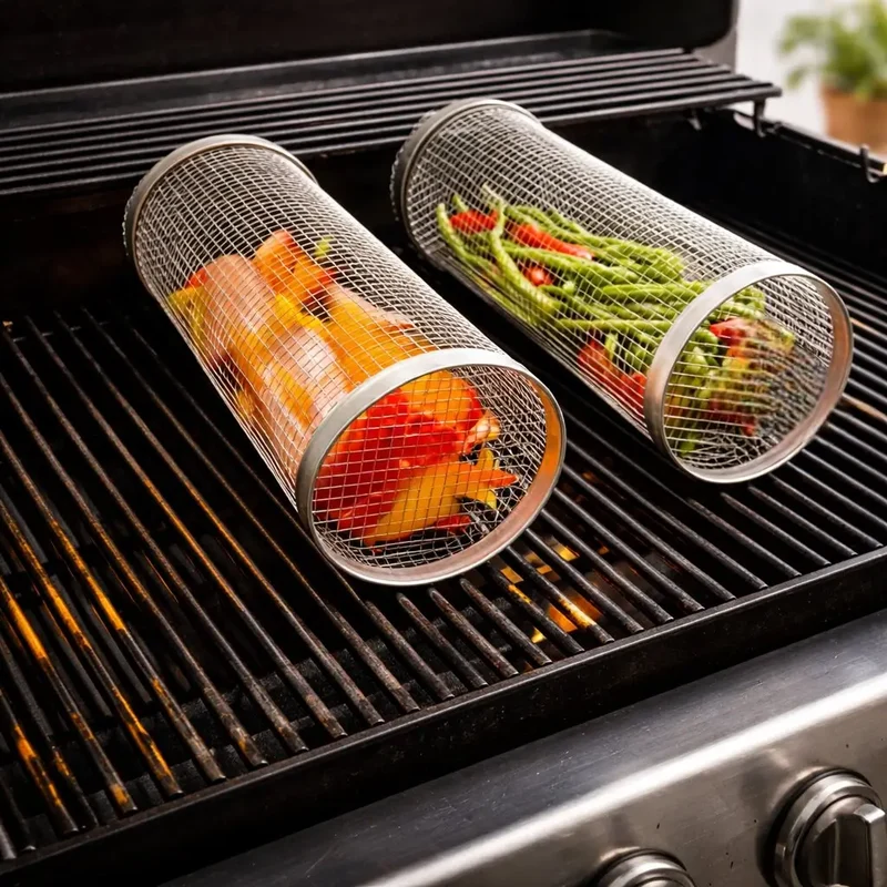 Grillkorb aus Edelstahl für BBQ | Flammora