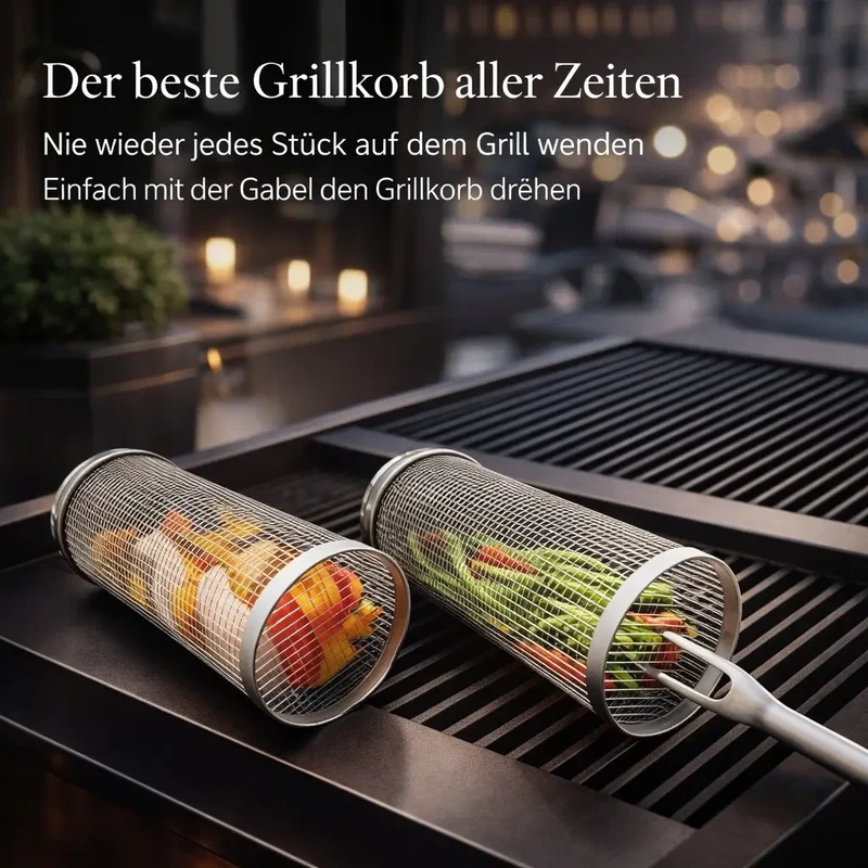 Grillkorb aus Edelstahl für BBQ | Flammora