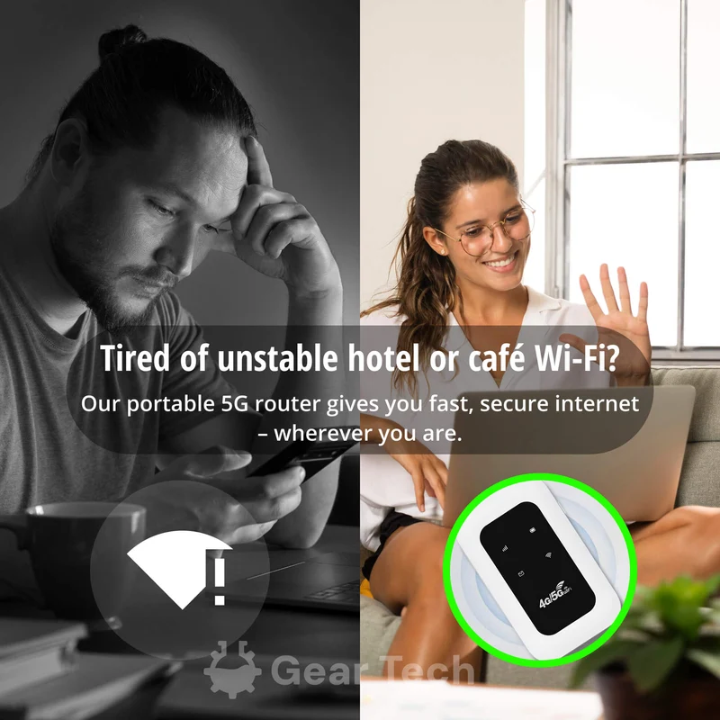 Draagbare WiFi Router – 4G LTE met SIM-Kaart & Verbinding voor 10 Apparaten