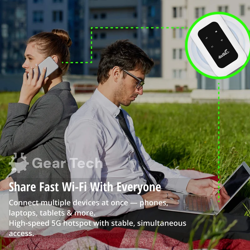 Draagbare WiFi Router – 4G LTE met SIM-Kaart & Verbinding voor 10 Apparaten