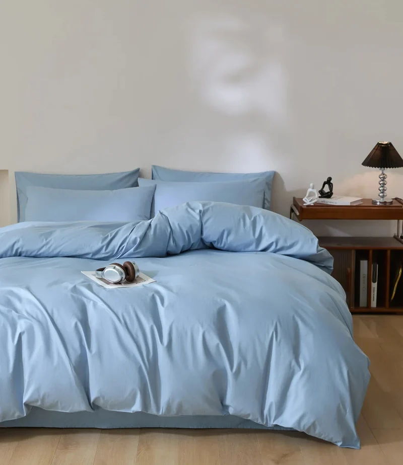 Egyptian Cotton dekbedovertrekset – Effen 3-delig beddengoed
