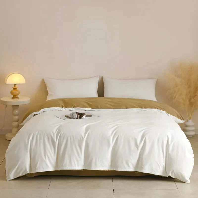 Egyptian Cotton dekbedovertrekset – Effen 3-delig beddengoed