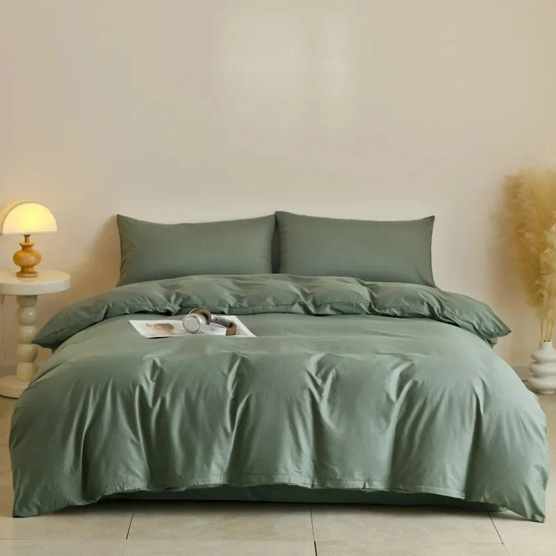Egyptian Cotton dekbedovertrekset – Effen 3-delig beddengoed