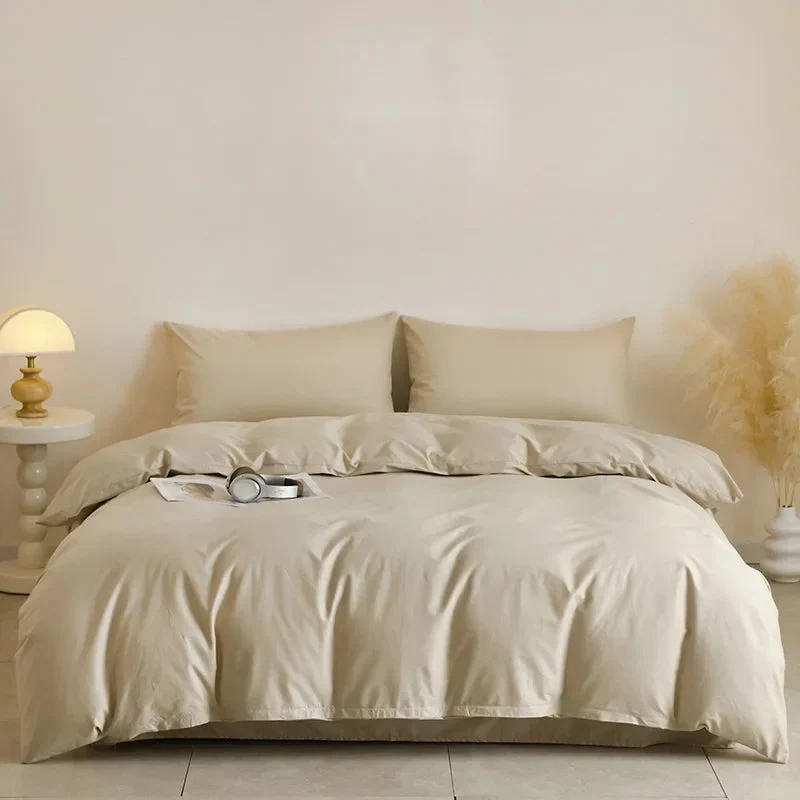 Egyptian Cotton dekbedovertrekset – Effen 3-delig beddengoed